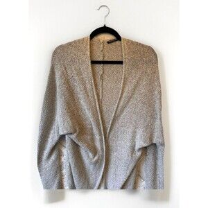 Brandy Melville Women's Gray Cotton Knitted Long Sleeve Front Cardigan One‎ Size